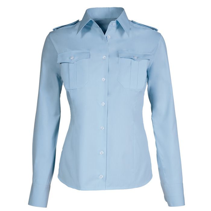 SALE! Giovanni Capraro 27055-2 Dames Pilot Blouse 55/45% Katoen/Polyester - Hemelsblauw - Maat 38