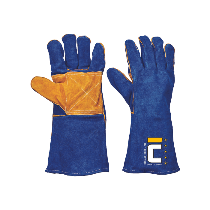 CERVA 01020069 PUGNAX BLUE leather gloves