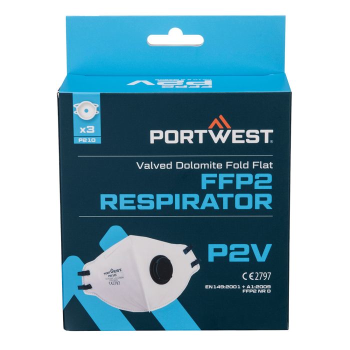 Portwest P210 FFP2 Platgevouwen Dolomite Masker (PK3)