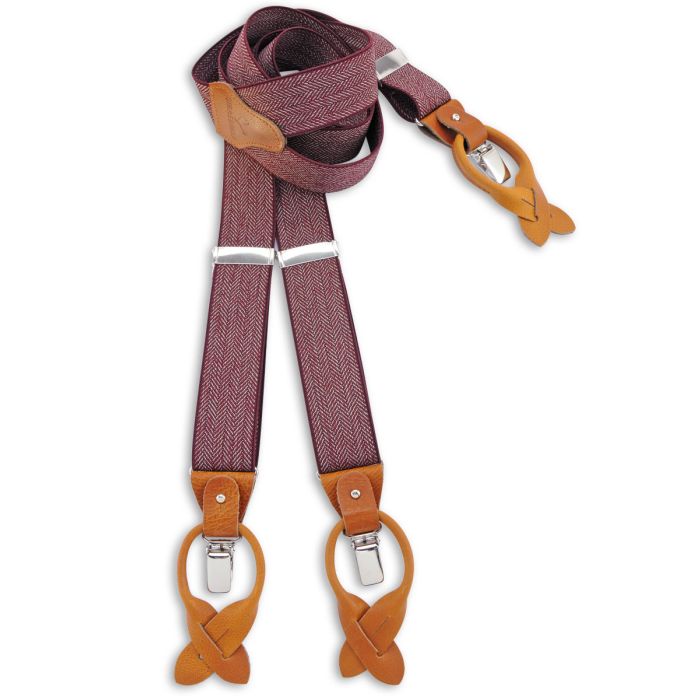 Sir Redman SR21176 ( SR176 ) luxe bretels Visgraat motief bordeaux