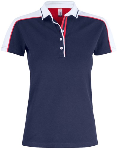 SALE! Clique 028271 Pittsford Dames Polo - Dark Navy/Wit - Maat M